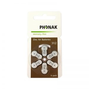 Mercury Free Phonak Hearing Aid Batteries Size 312<br>(5 packs + FREE 5 packs total 60 cells)<br>Hurry Up! Limited Stock!