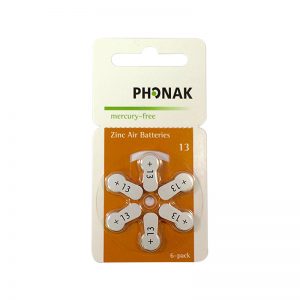 Mercury Free Phonak Hearing Aid Batteries Size 13 <br>(5 packs + FREE 5 packs total 60 cells)<br>Hurry Up! Limited Stock!